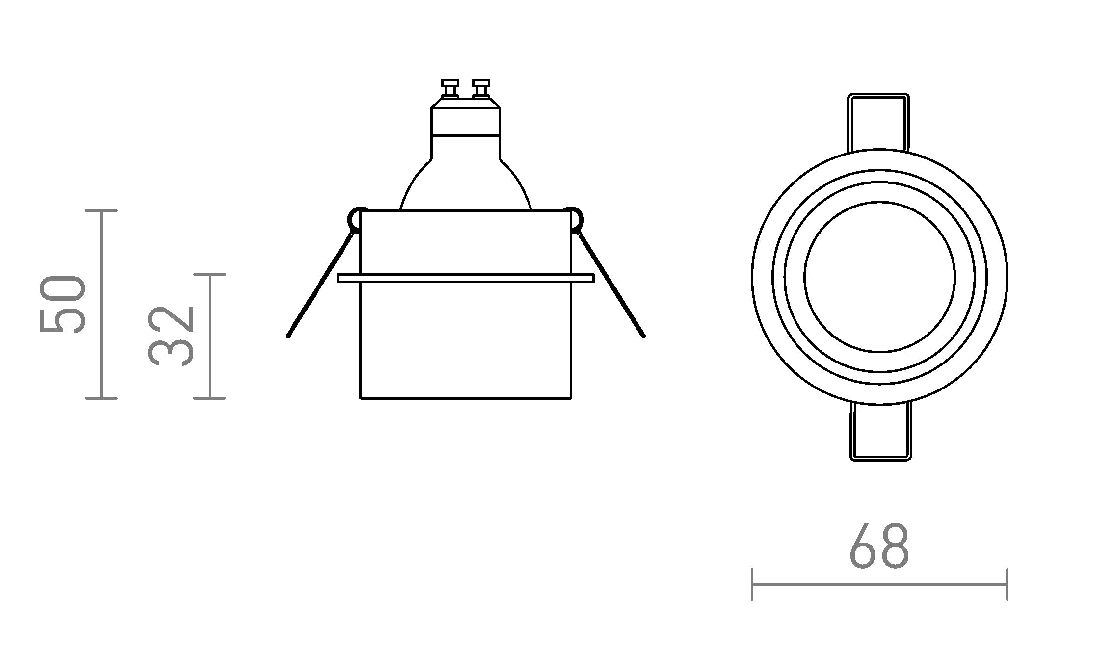 ORTA  upotettu lamppu - Product sketch