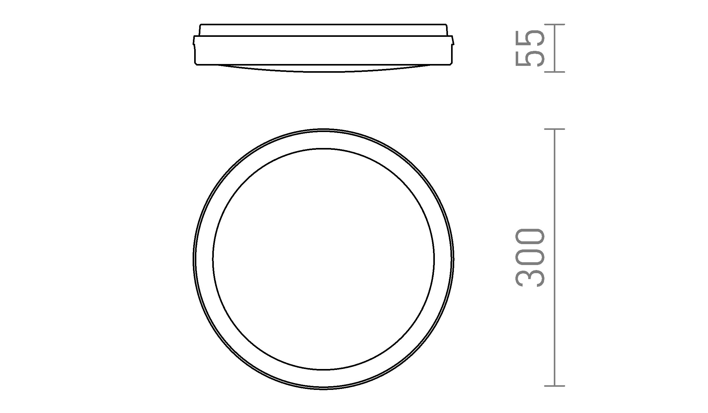 SONO 30 pinta-asennettava lamppu - Product sketch