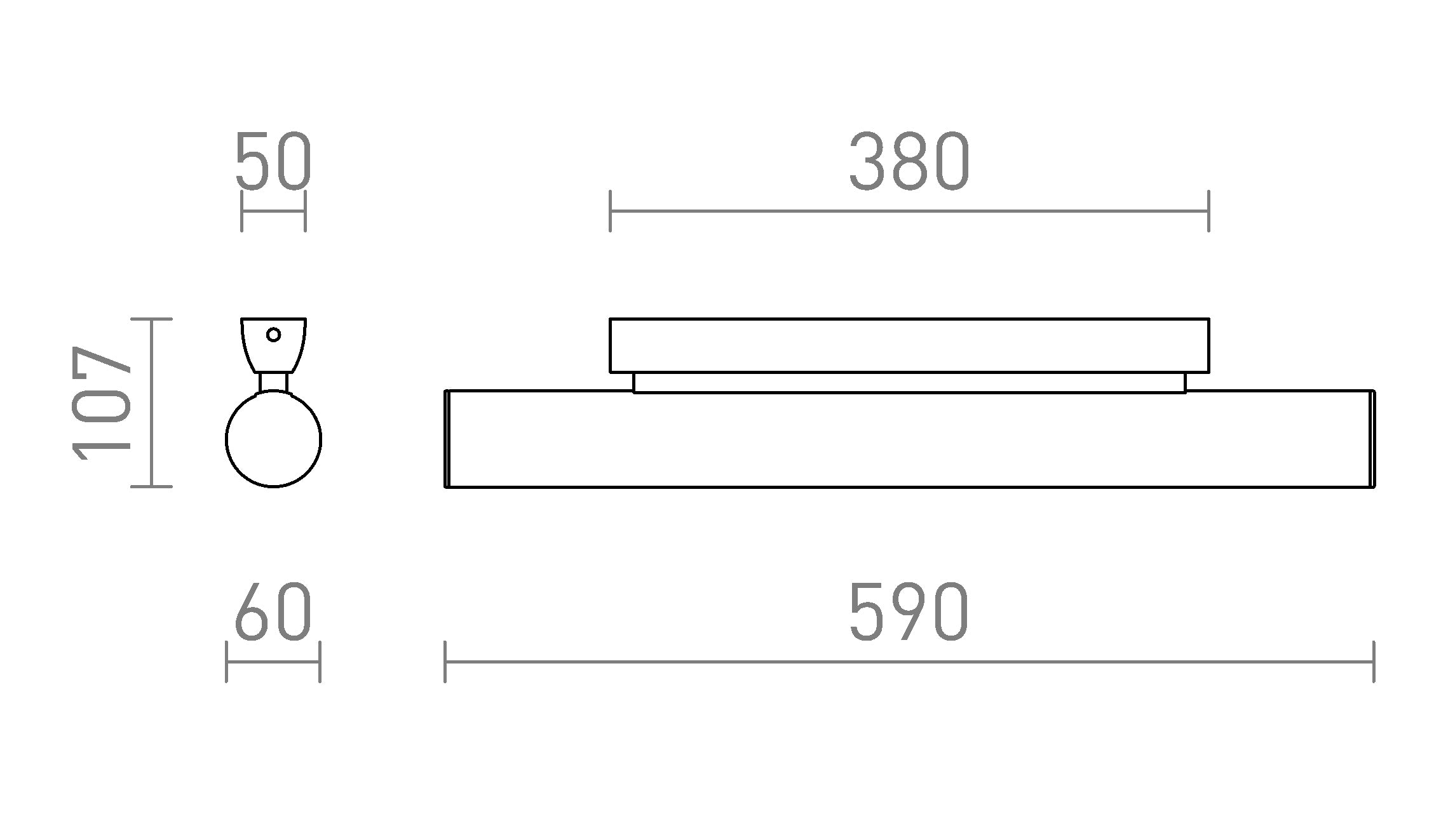 RIVIER LED 59 seinä lamppu - Product sketch