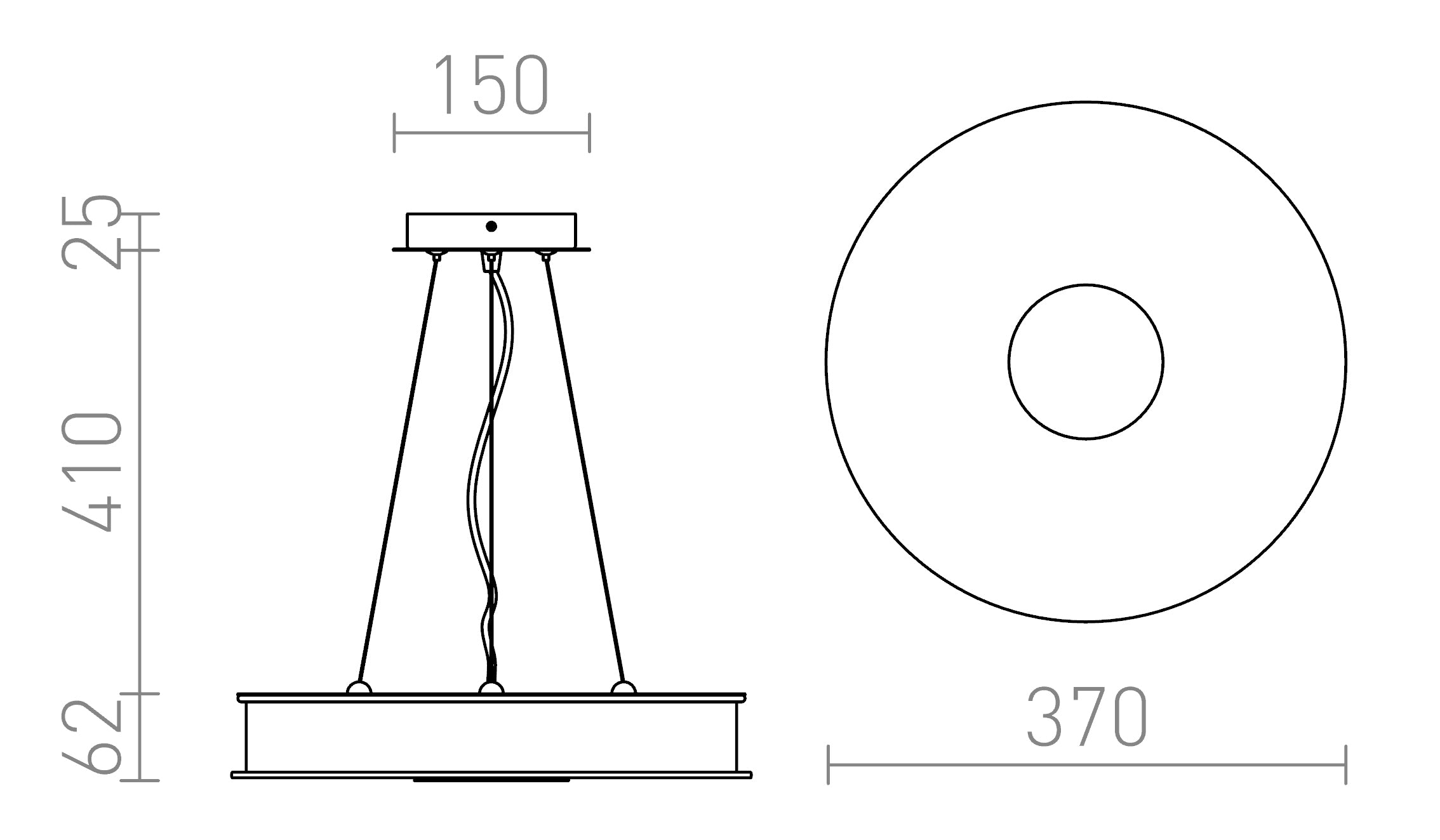 ASTERI LED RIIPPUVALAISIN - Product sketch