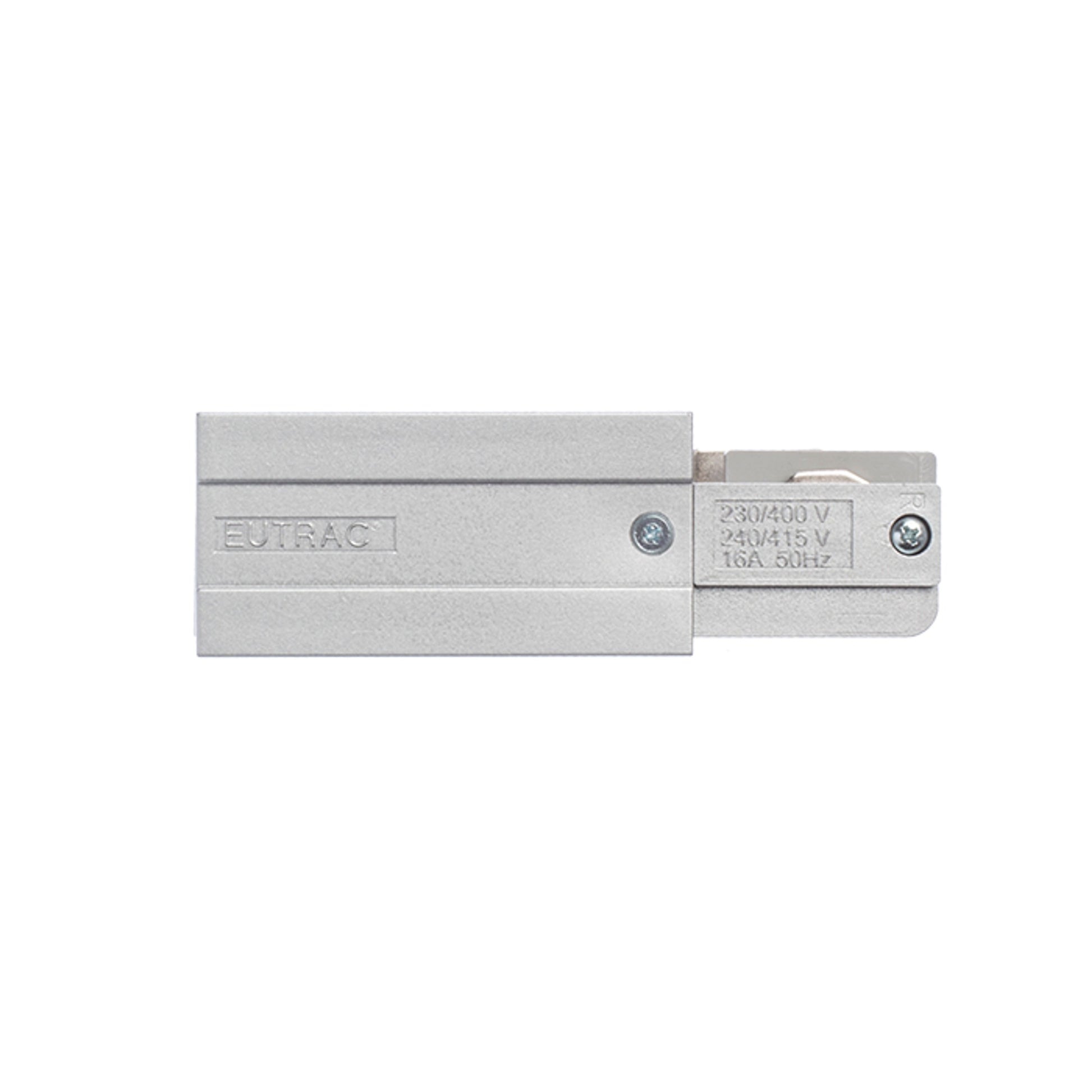 RENDL 3-circuit track system EUTRAC feed-in, polarity right silver grey  230V  R11313 2