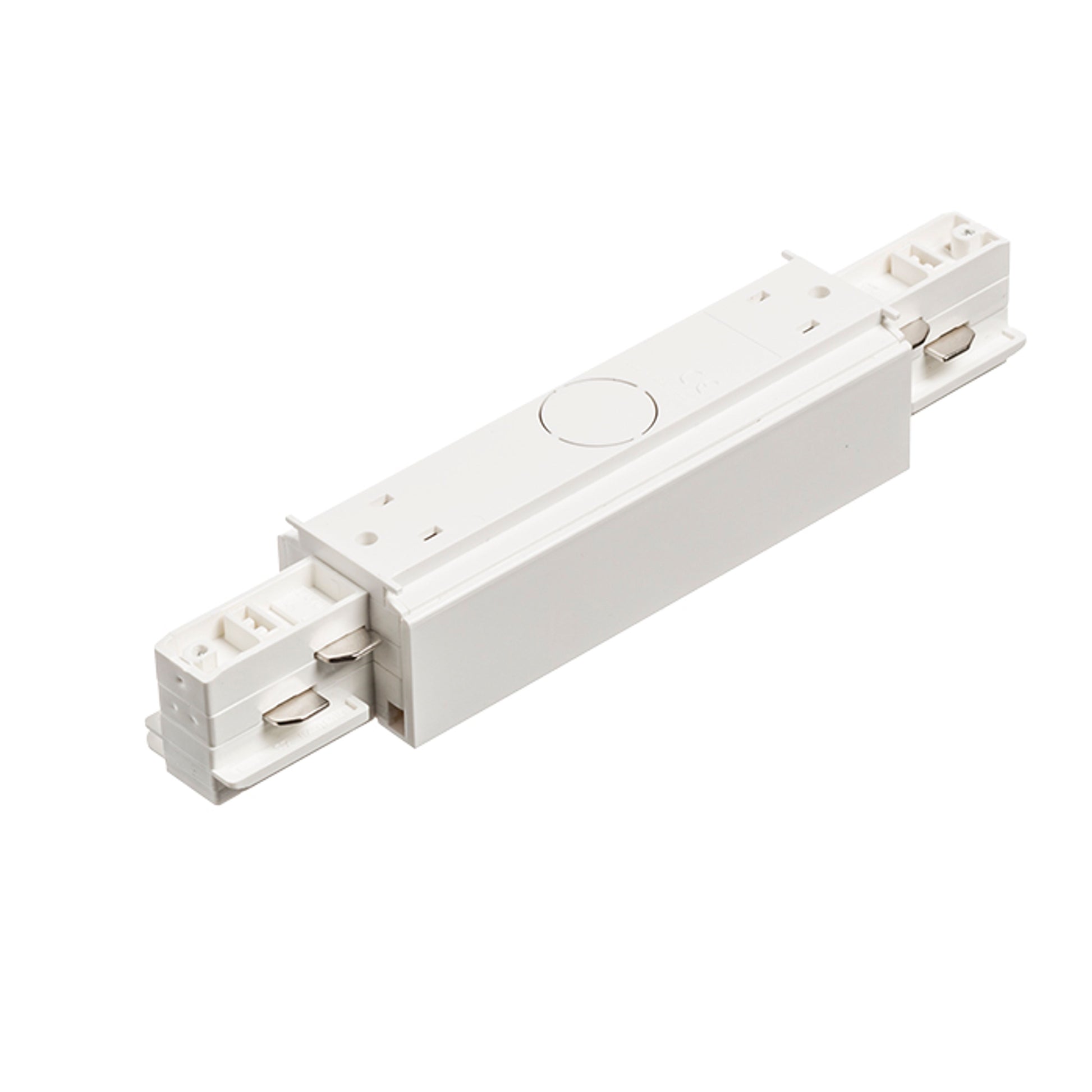 RENDL 3-circuit track system EUTRAC straight connector with feed-in white 230V  R11320 3