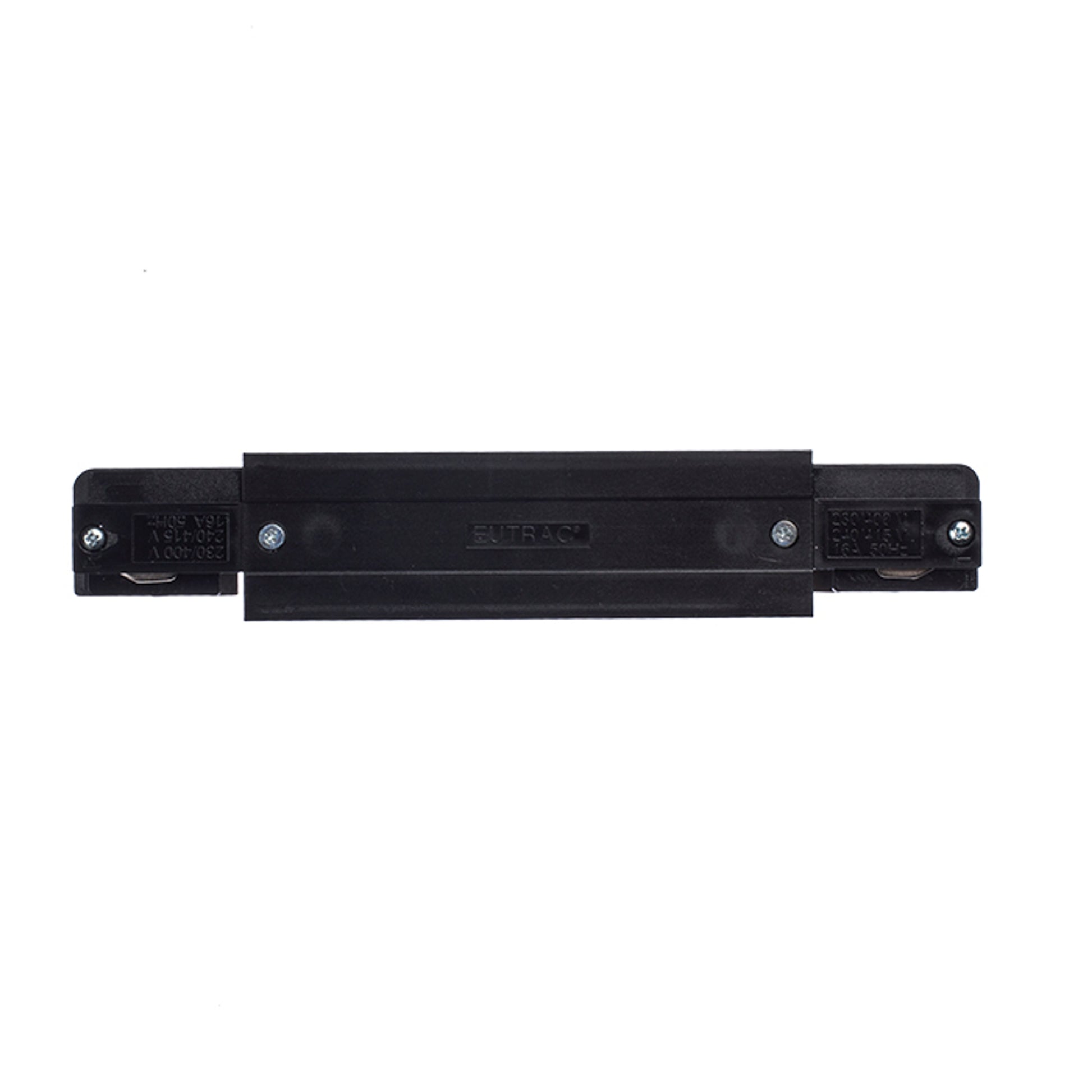 RENDL 3-circuit track system EUTRAC straight connector with feed-in black 230V  R11321 2