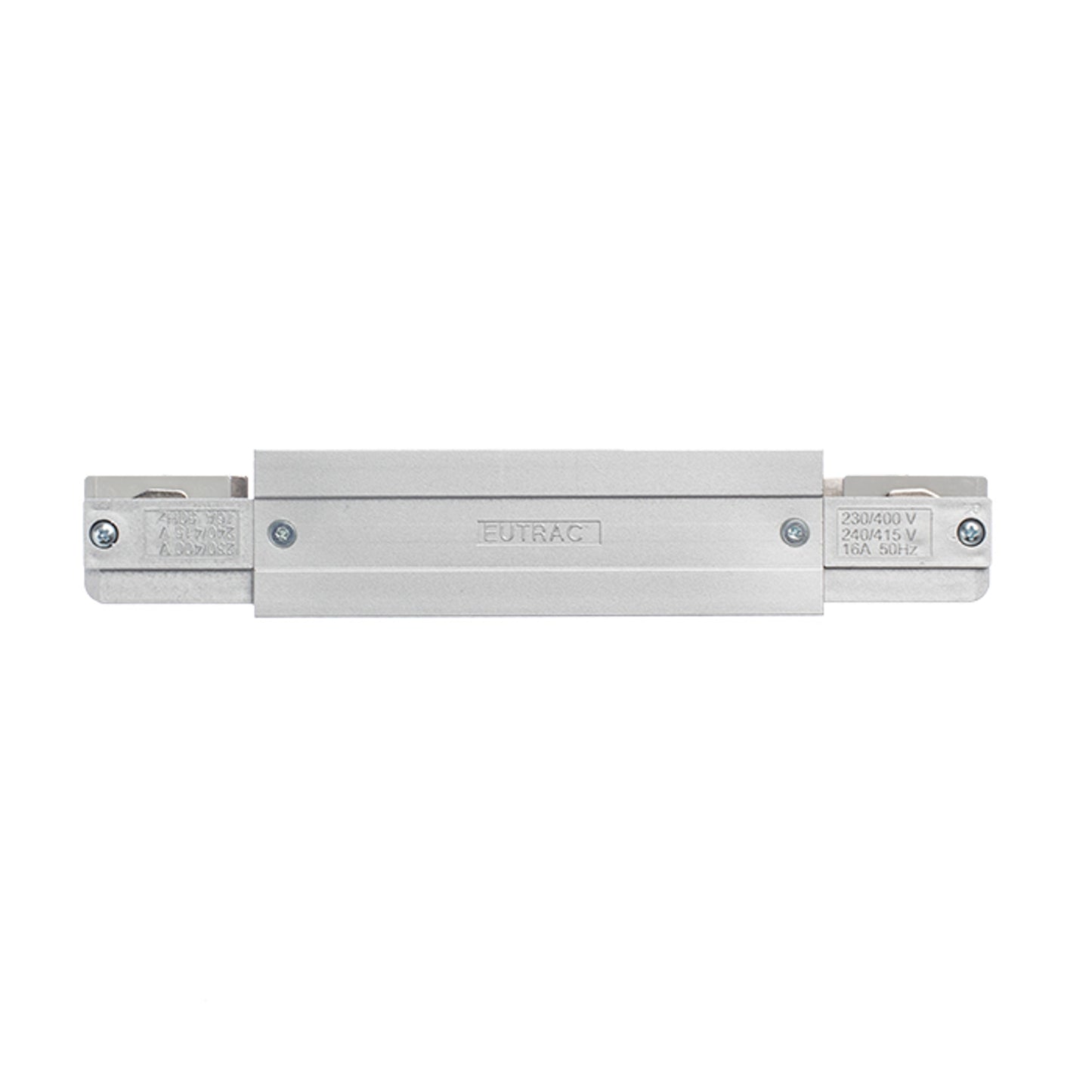 RENDL 3-circuit track system EUTRAC straight connector with feed-in silver grey  230V  R11322 2