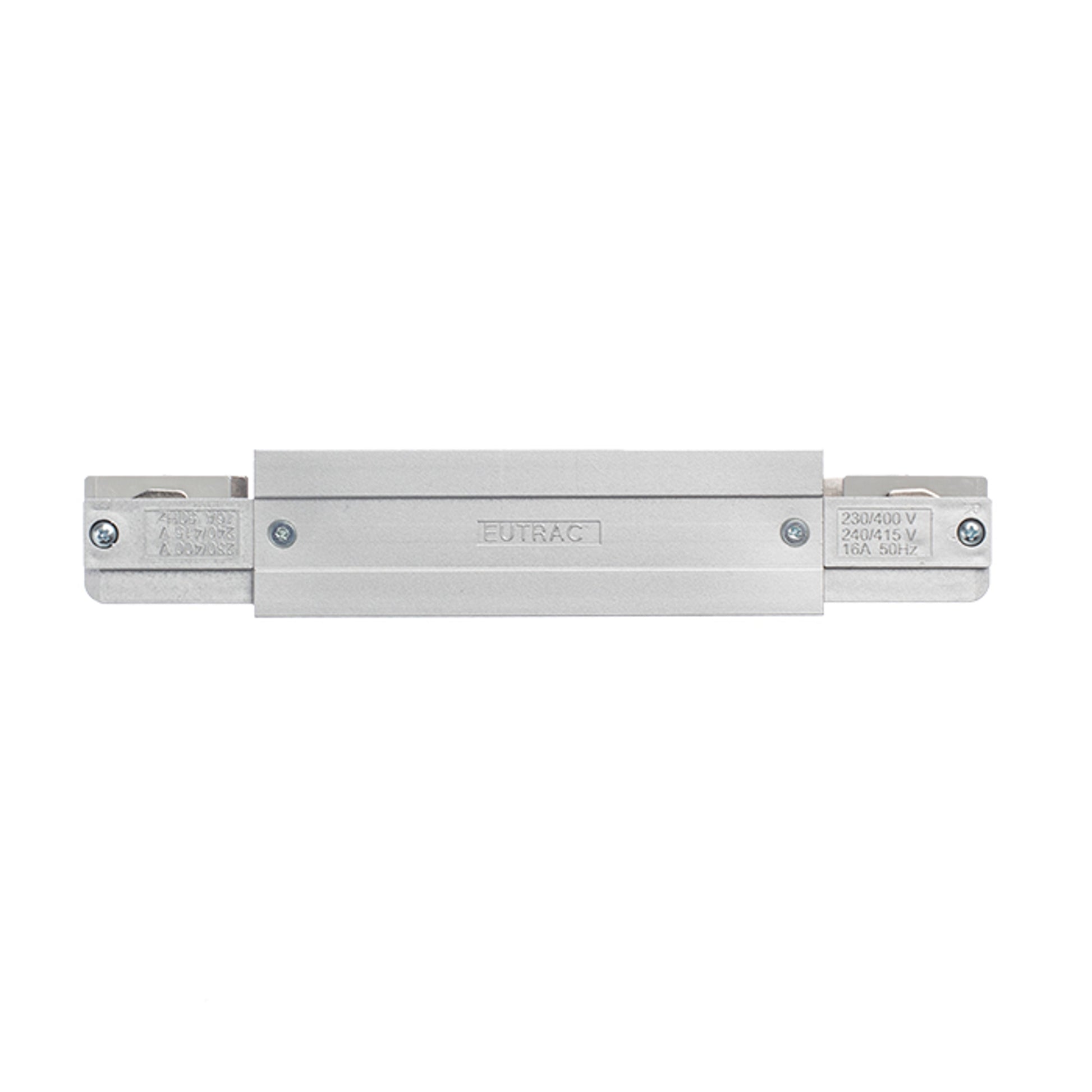 RENDL 3-circuit track system EUTRAC straight connector with feed-in silver grey  230V  R11322 2