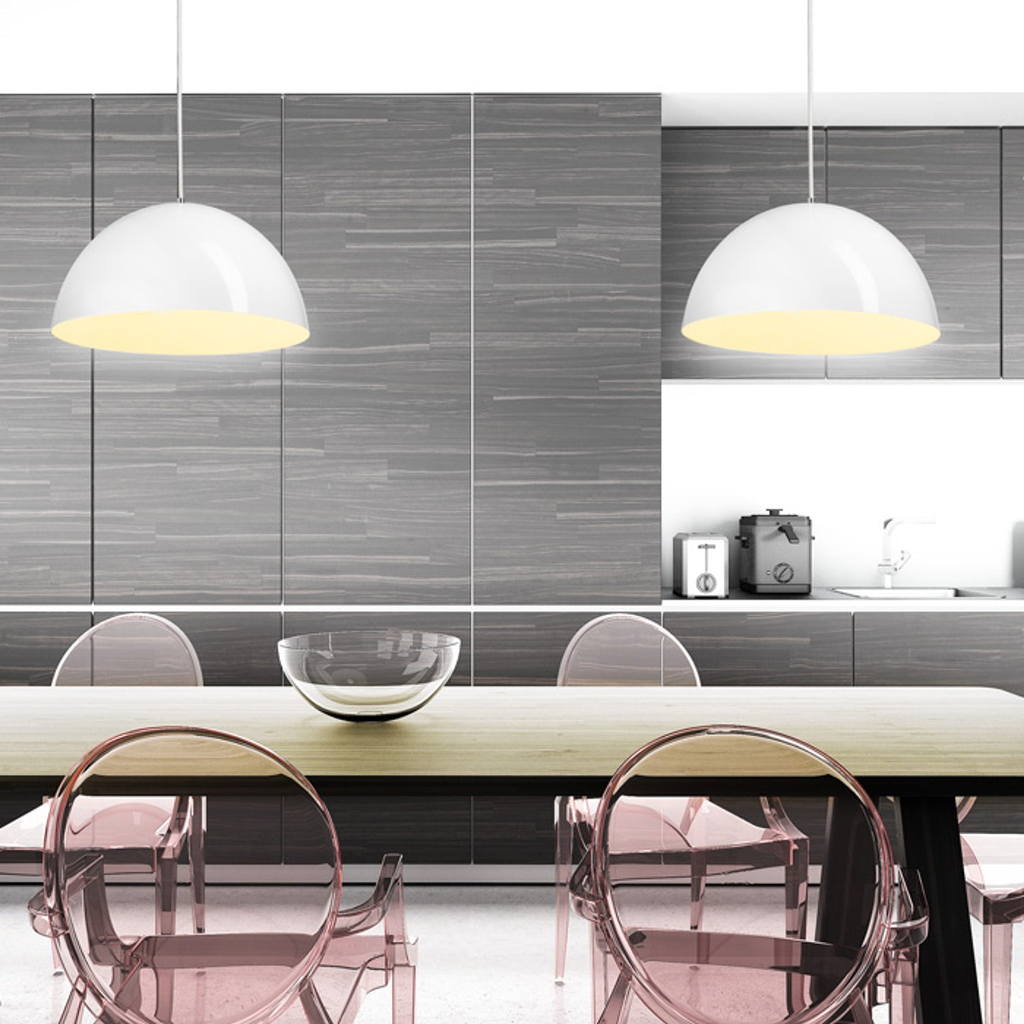 RENDL pendant lamp MONROE 40 pendant shiny white/white  230V LED E27 30W R11707 3