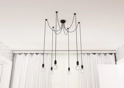 RENDL pendant lamp CINDY VI pendant black  230V LED E27 6x15W R12054 11