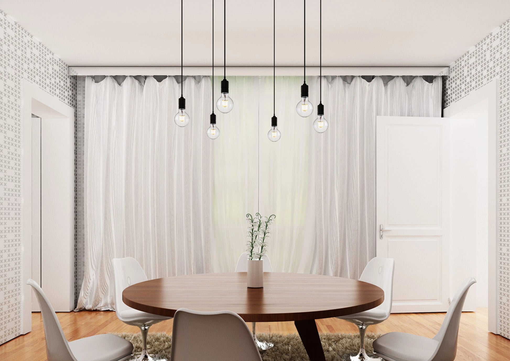 RENDL pendant lamp CINDY VI pendant black  230V LED E27 6x15W R12054 13