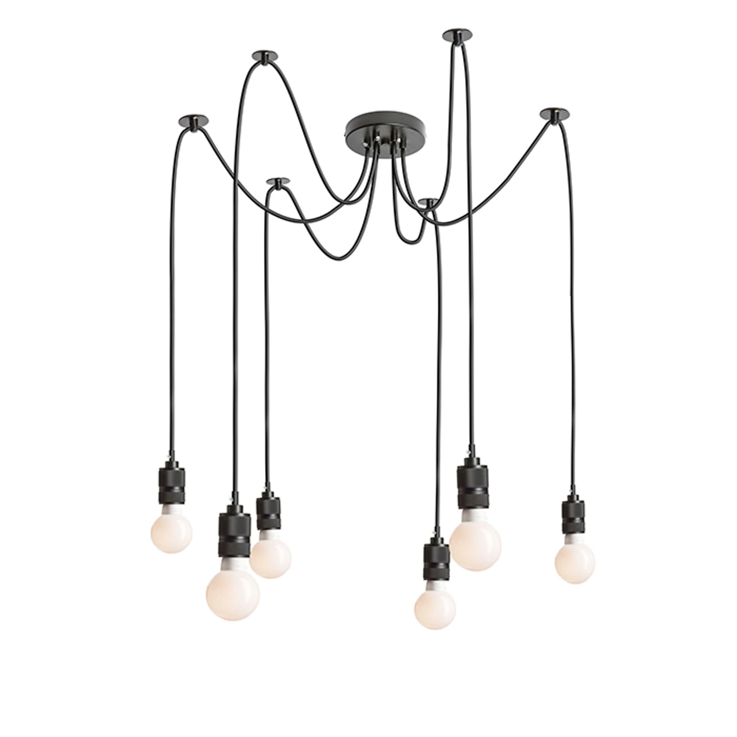 RENDL pendant lamp CINDY VI pendant black  230V LED E27 6x15W R12054 2