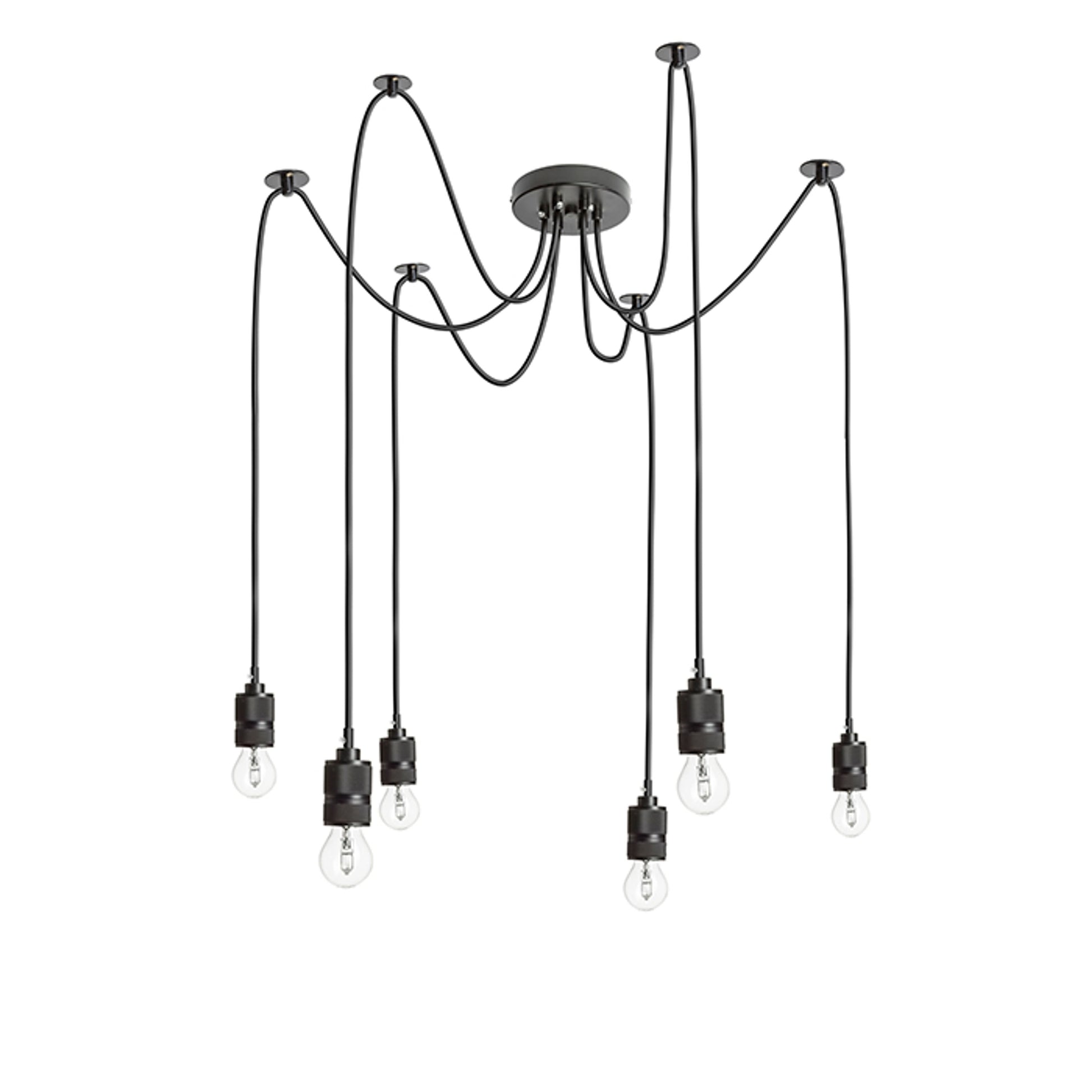 RENDL pendant lamp CINDY VI pendant black  230V LED E27 6x15W R12054 5
