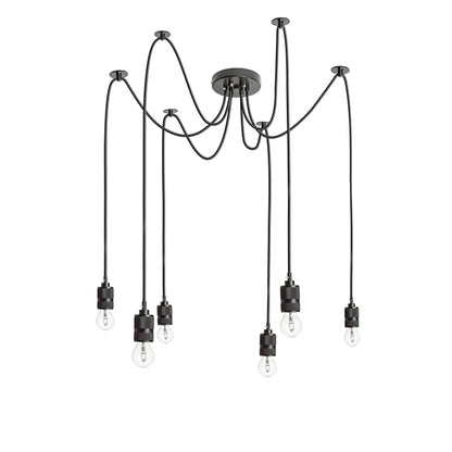 RENDL pendant lamp CINDY VI pendant black  230V LED E27 6x15W R12054 5