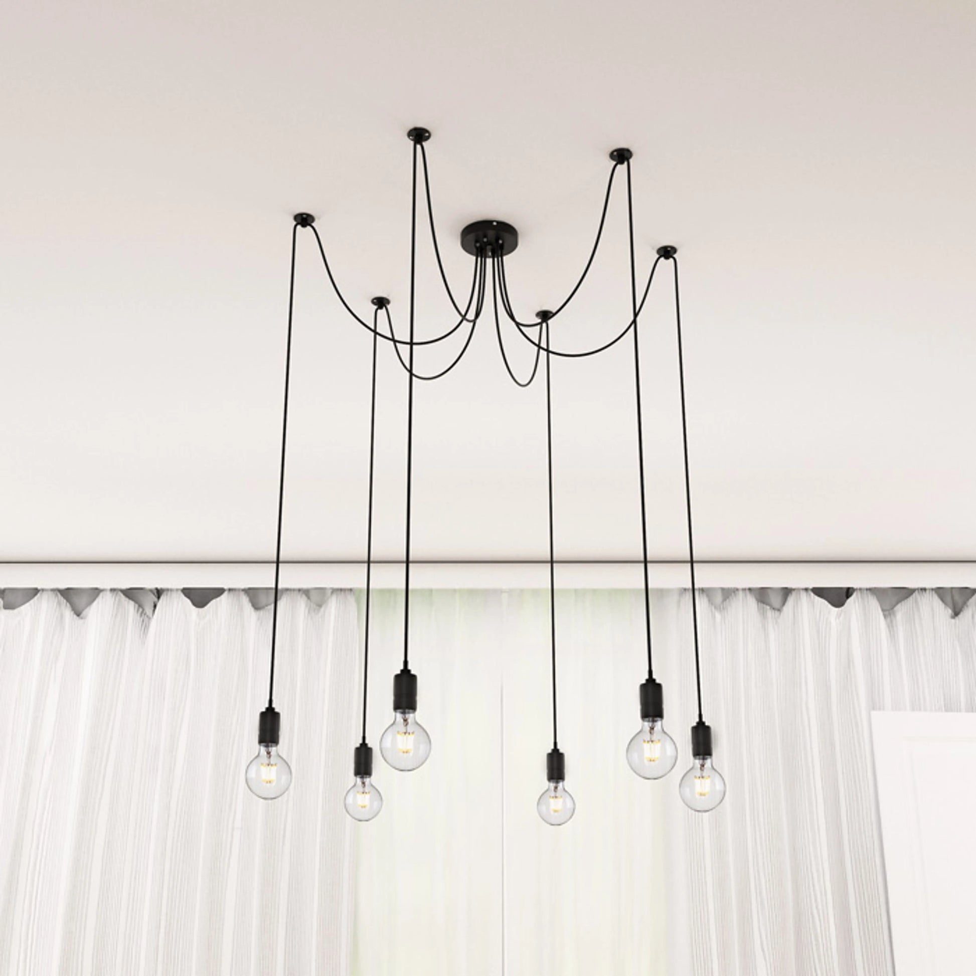 RENDL pendant lamp CINDY VI pendant black  230V LED E27 6x15W R12054 7