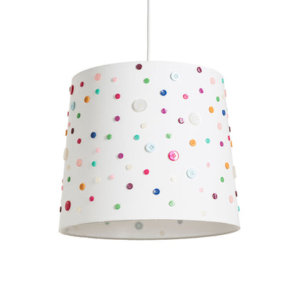 RENDL shades, shade bases, pendent sets DELISA 35/30 shade white buttons  max. 28W R12389 1