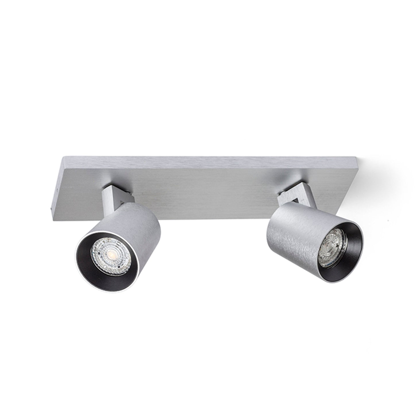 RENDL spotlight KENNY II surface mounted  brushed aluminum/black 230V LED GU10 2x8W R12916 1