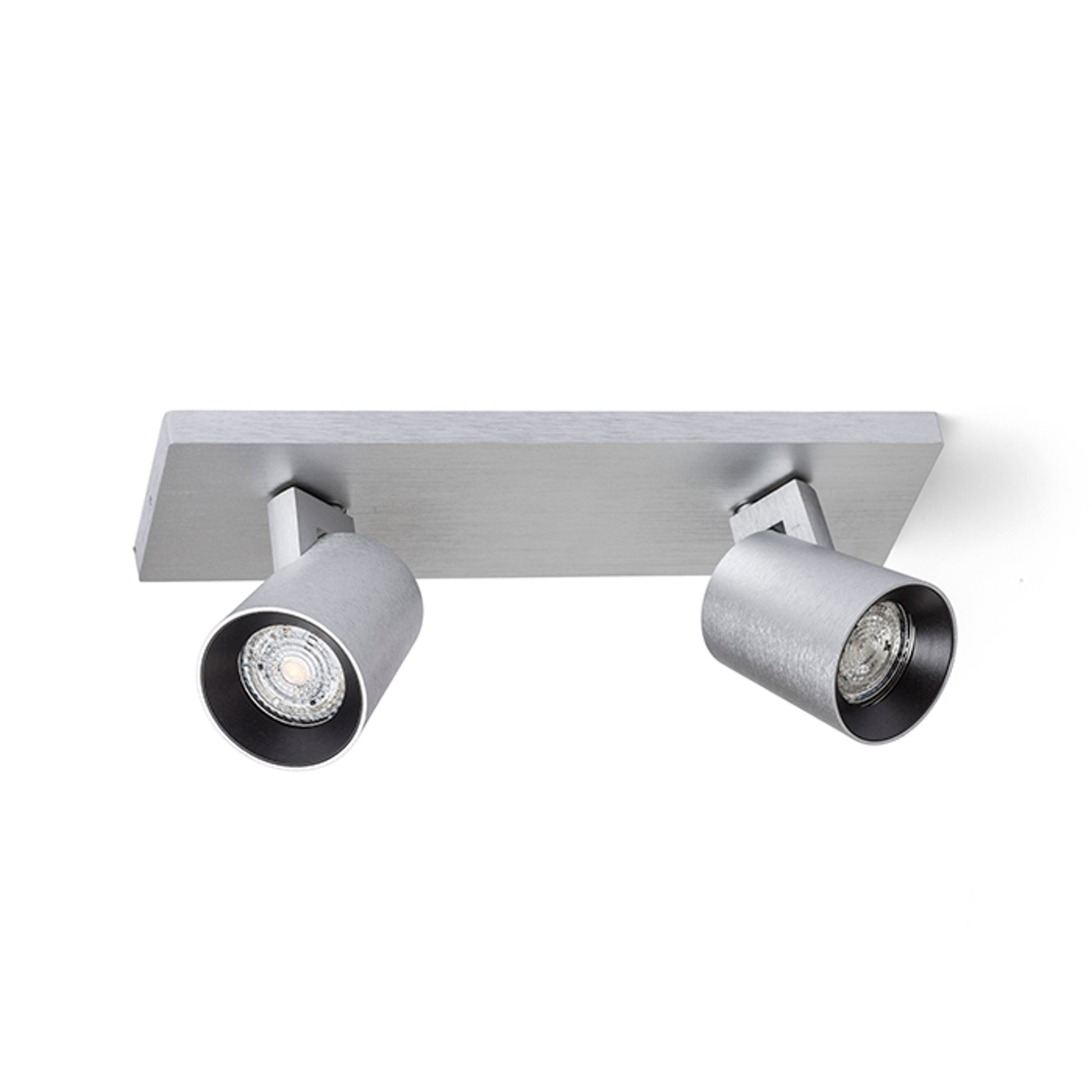 RENDL spotlight KENNY II surface mounted  brushed aluminum/black 230V LED GU10 2x8W R12916 1