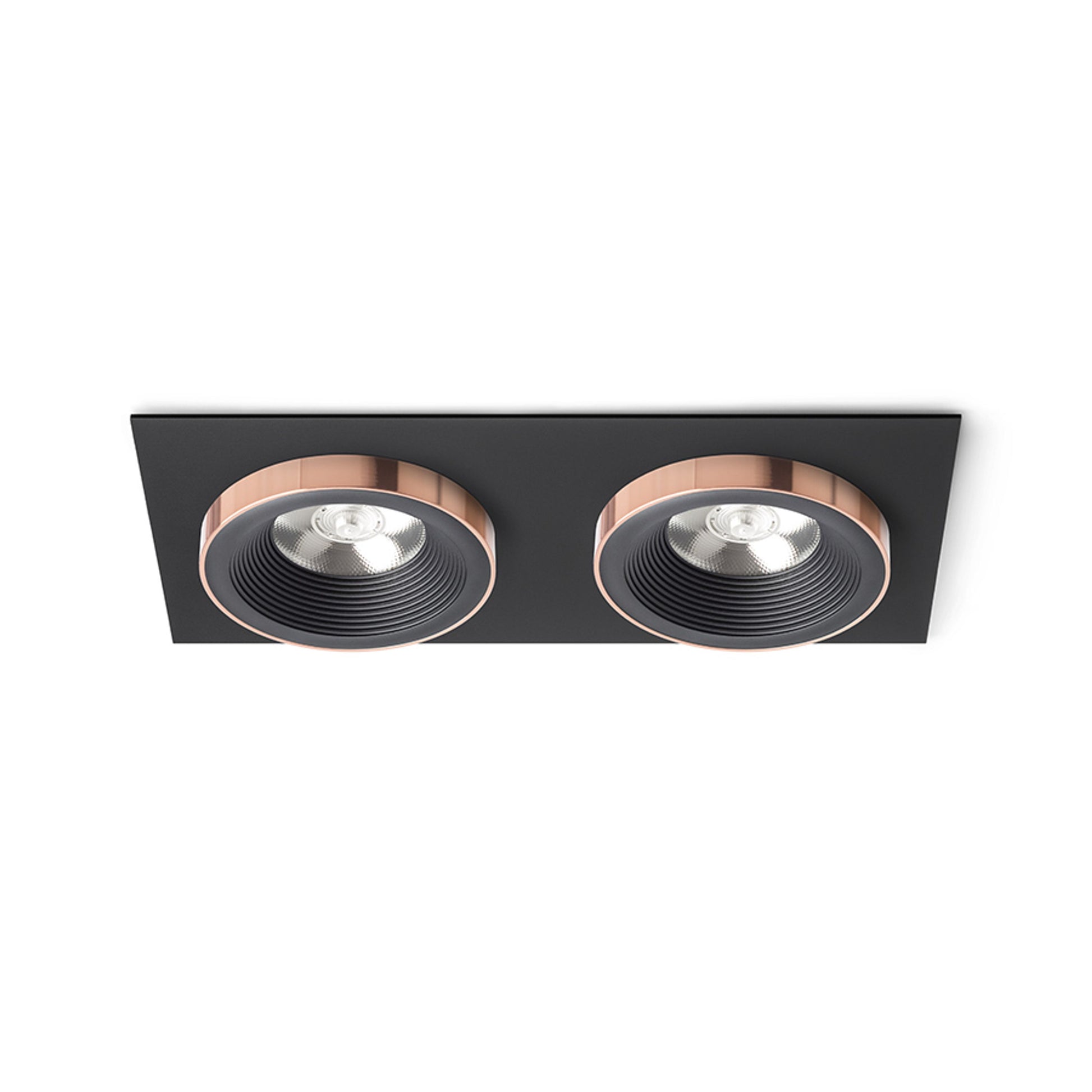 RENDL recessed light SHARM SQ II recessed black/black copper 230V LED 2x10W 24° 3000K R13259 1