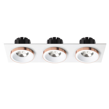 RENDL recessed light SHARM SQ III recessed white copper 230V LED 3x10W 24° 3000K R13260 2