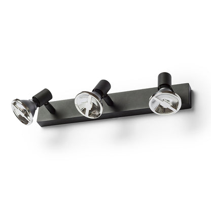 RENDL spotlight TRICA III wall black 230V GU10 3x25W R13376 2