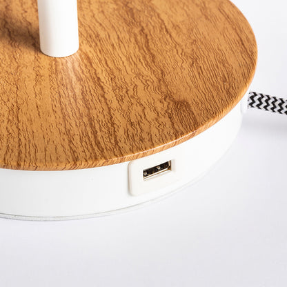 RENDL shades, shade bases, pendent sets KEITH table base with USB white beech 230V LED E27 15W R13639 4