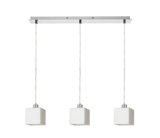 RENDL pendant lamp DADOS III 60 pendant  opal-colored glass/chrome 230V LED E27 3x11W R14020 1