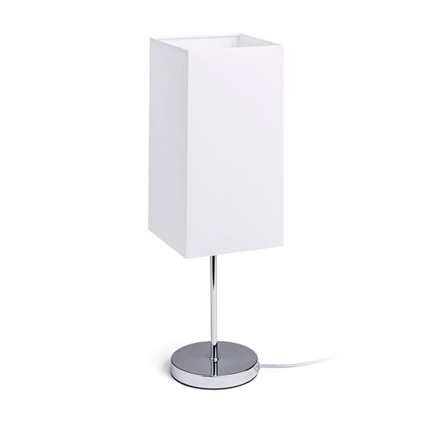 RENDL table lamp NYC/TEMPO 15/30 table  Polycotton white/chrome 230V LED E27 15W R14063 1