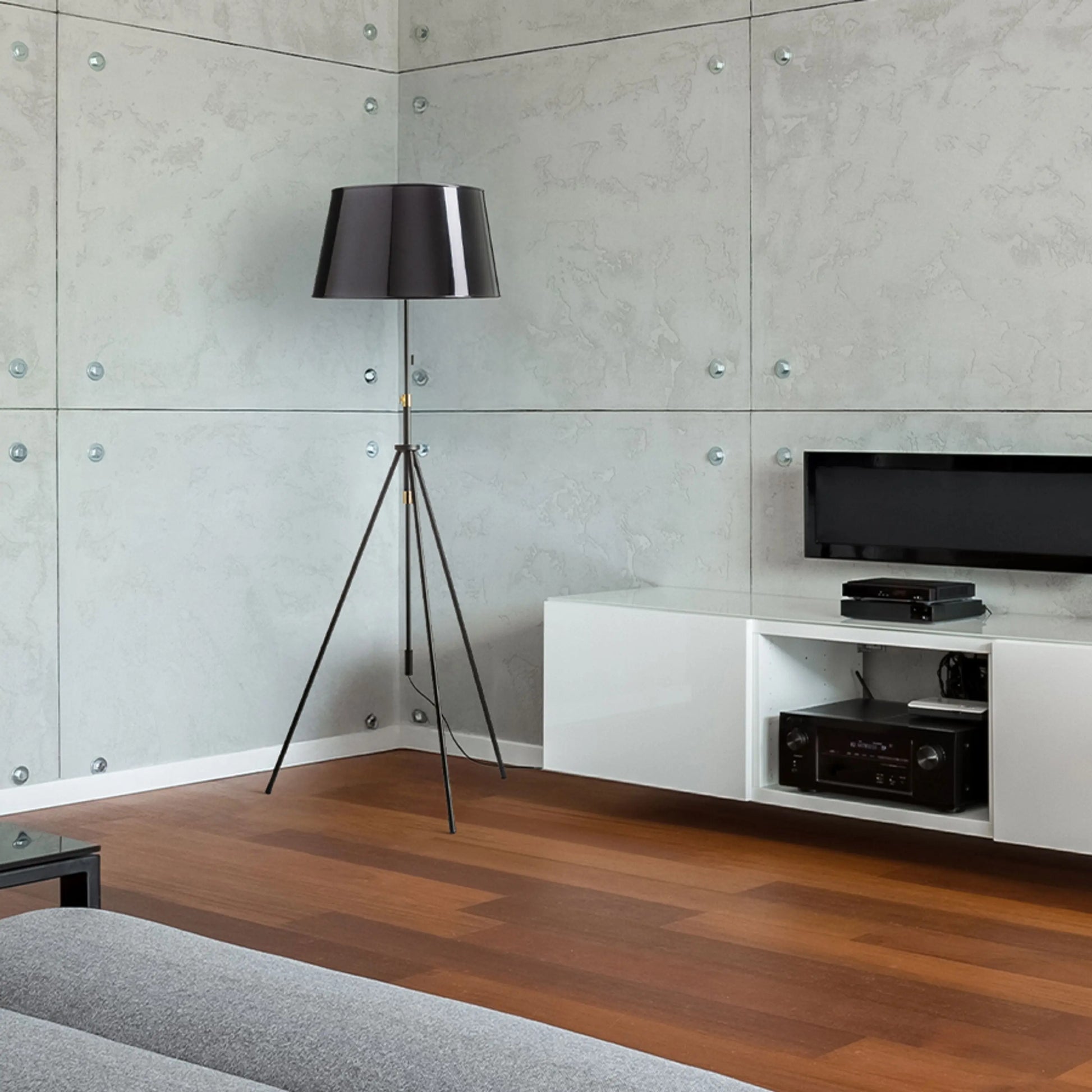 RENDL floor lamp LUTON/RIDICK floor shiny black golden foil/black/metal 230V LED E27 15W R14066 3