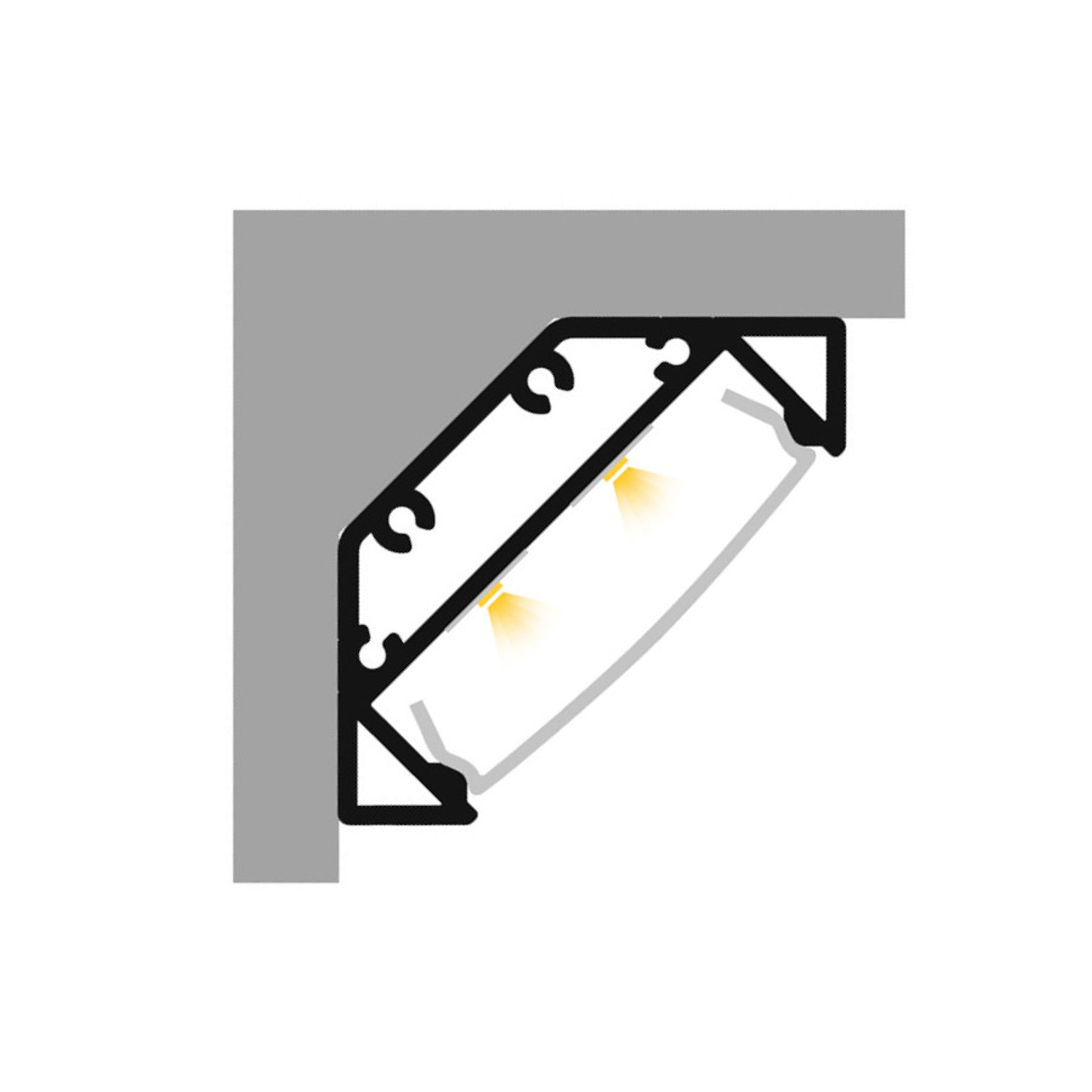 RENDL LED-strip LED PROFILE J surface mounted 1m white matte acrylic/aluminum  R14093 7