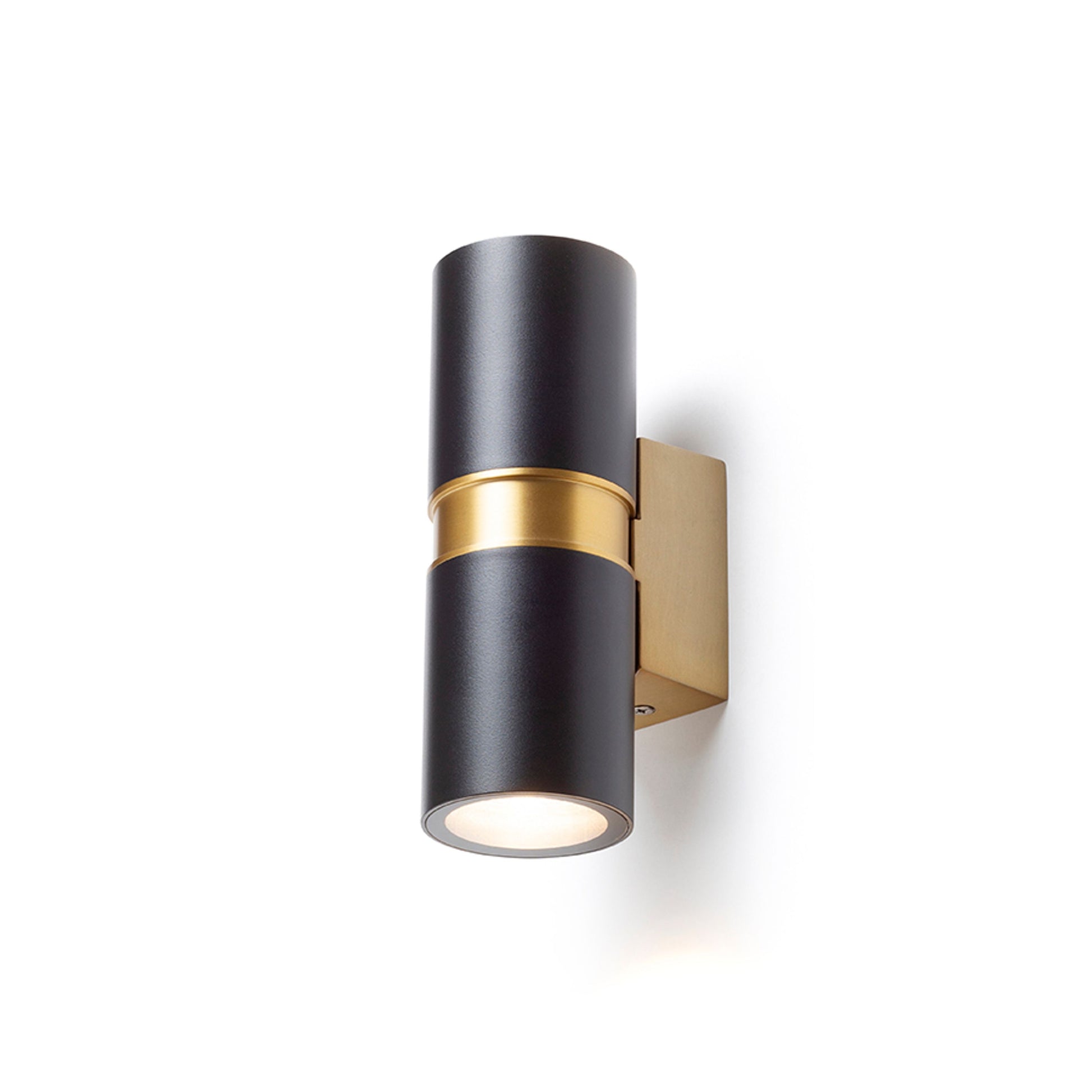 RENDL outdoor lamp MANO wall black/brushed brass 230V LED GU10 2x8W IP54 R14128 1