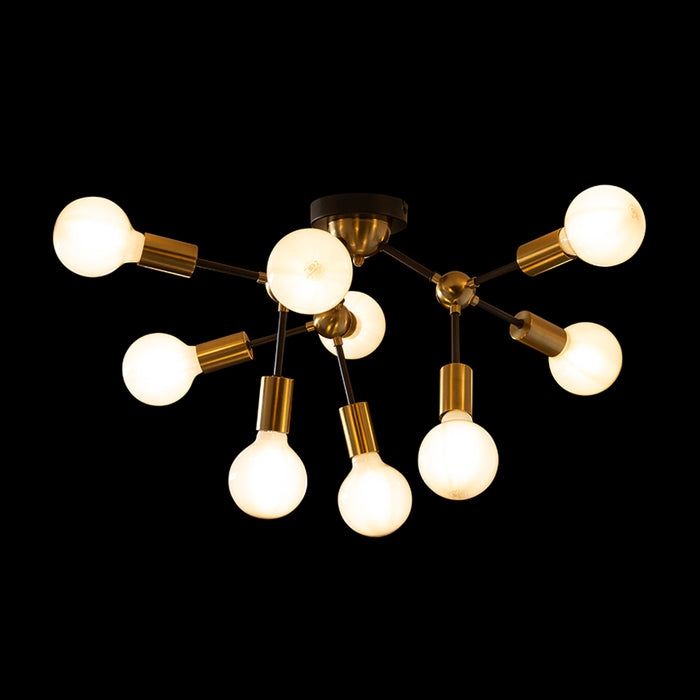 RENDL surface mounted lamp ARTEMIA 9 ceiling black brushed brass 230V LED E27 9x15W R14397 2
