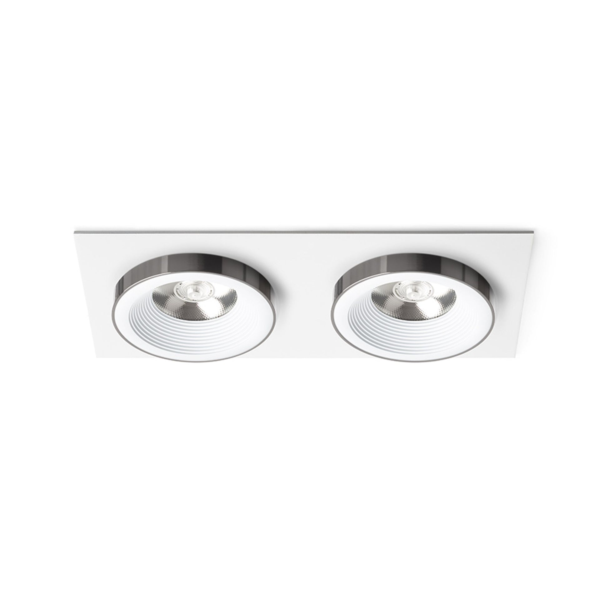 RENDL recessed light SHARM SQ II recessed white black chrome 230V LED 2x10W 24° 3000K R14583 1